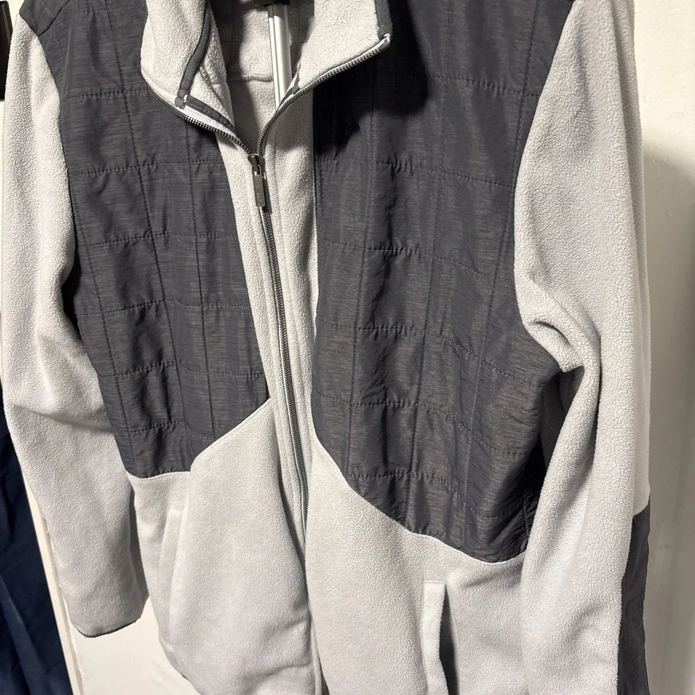 Calvin Klein Men's Gray Full Zip Stand-Up Collar Quilted Lined Jacket XXL